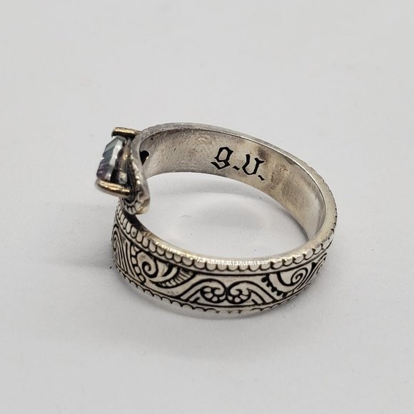 Vintage Sterling Silver & Blue Topaz, adjustable - Picture 4 of 4